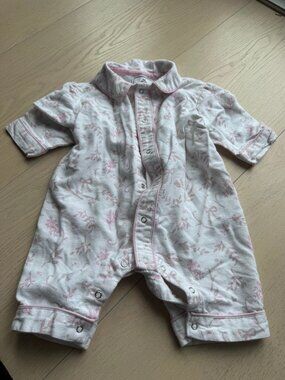 Petite Plume Top 0/3M White With Pink Floral